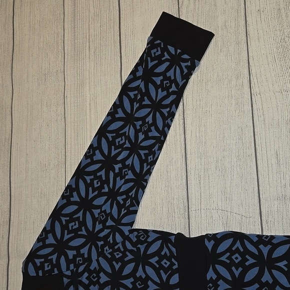 Eliza J Women's Geometric Retro Long Sleeve Dress Blue and Black Size 14P - Picture 6 of 9